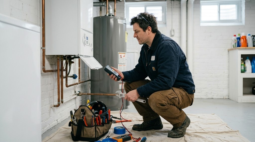 High-efficiency residential boiler equipment and heating controls in Brooklyn Heights