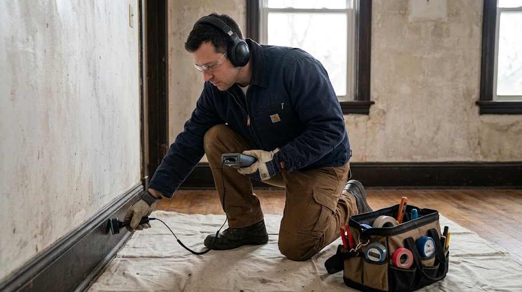 Thermal imaging moisture mapping and acoustic leak detection for brownstone plumbing in Brooklyn Heights